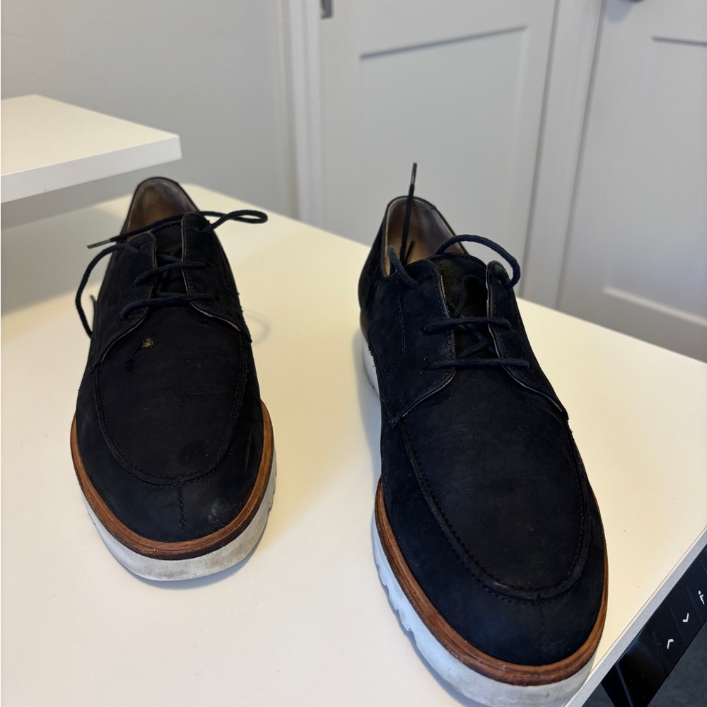 Paul Green Ladies Black Suede Oxford Shoes